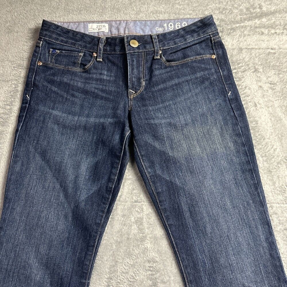 Gap 1969 Womens Jeans Sz. 27 4R Sexy Bootcut Dark Blue - Picture 2 of 16